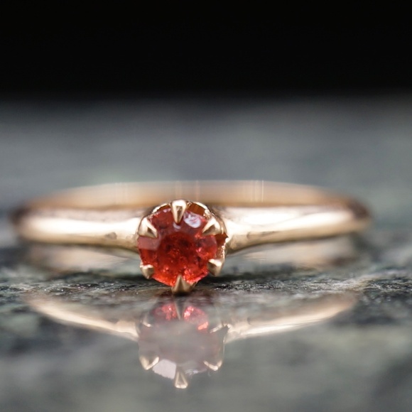 c.1900 Ostby & Barton Paste Stone Ring 10k Solid Gold Tiffany Setting sz3 - Picture 5 of 12